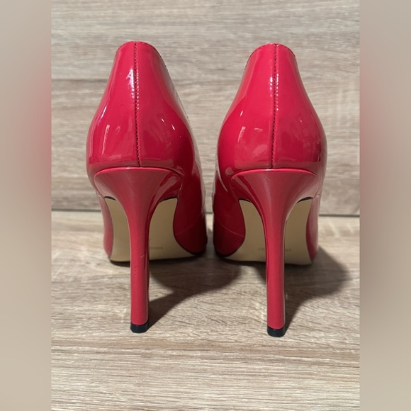 Flared heel pumps Women’s size 8 Nine West trendz hot Barbie pink heels patent - Picture 3 of 8